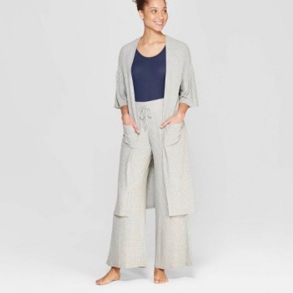 stars above Other - Stars Above Women’s Gray Short Bell Sleeve Wide Rib Robe